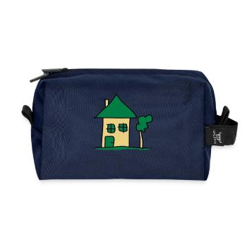 house - Recycled Toiletry Zip Bag - navy - Front