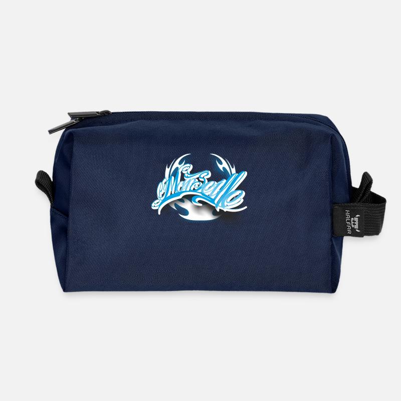 Marseille Tattoo - Recycelte Kulturtasche - Navy