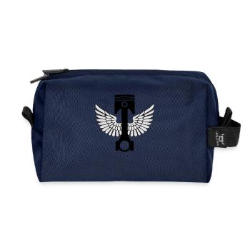 piston and rod 02 - Recycled Toiletry Zip Bag - navy - Front