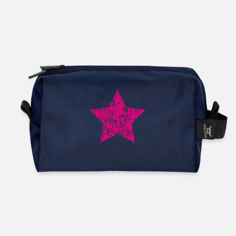Stern Pink Grunge Style - Recycelte Kulturtasche - Navy