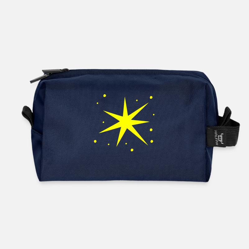 Zackiger Stern - Recycelte Kulturtasche - Navy