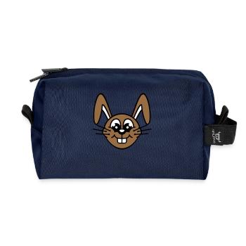 Bunny Rabbit Bunny Cartoon Small Animal Cute - Recycled Toiletry Zip Bag - navy - Front