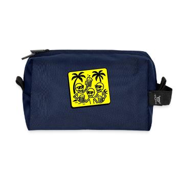 Skelett Urlaub Party Bier - Recycelte Kulturtasche - Navy - Vorne