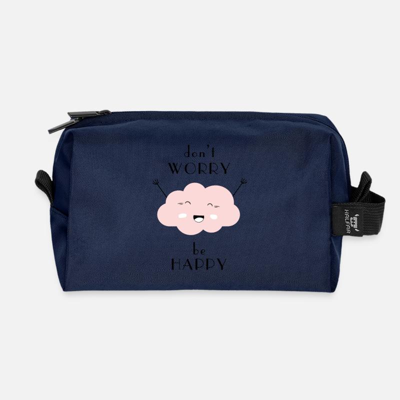 Don't worry be happy - Recycelte Kulturtasche - Navy