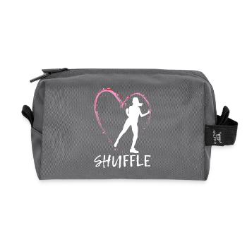 Dear Shuffle Dance - pink heart with dancer - Recycled Toiletry Zip Bag - anthracite - Front