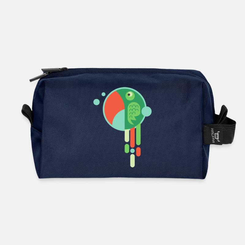 BUNTER PAPAGEI - Lustiger Comic Vogel Geschenk - Recycelte Kulturtasche - Navy