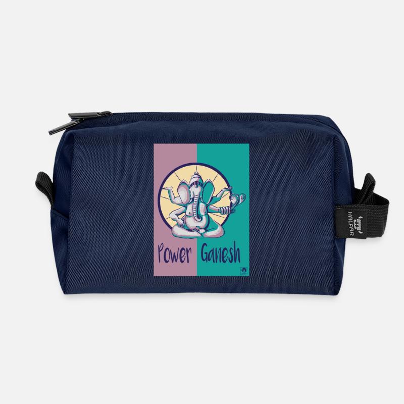Power Ganesh - Recycled Toiletry Zip Bag - navy