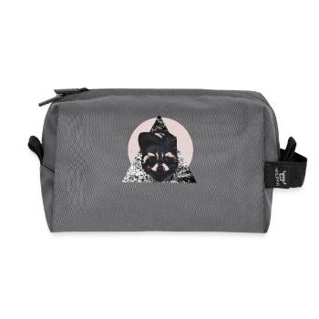 racoon - Recycled Toiletry Zip Bag - anthracite - Front