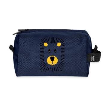 lion - Recycled Toiletry Zip Bag - navy - Front