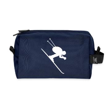 Skifahrer Downhill - Recycelte Kulturtasche - Navy - Vorne