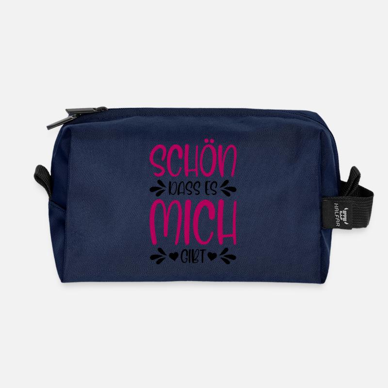 Schön dass es mich gibt - Recycelte Kulturtasche - Navy
