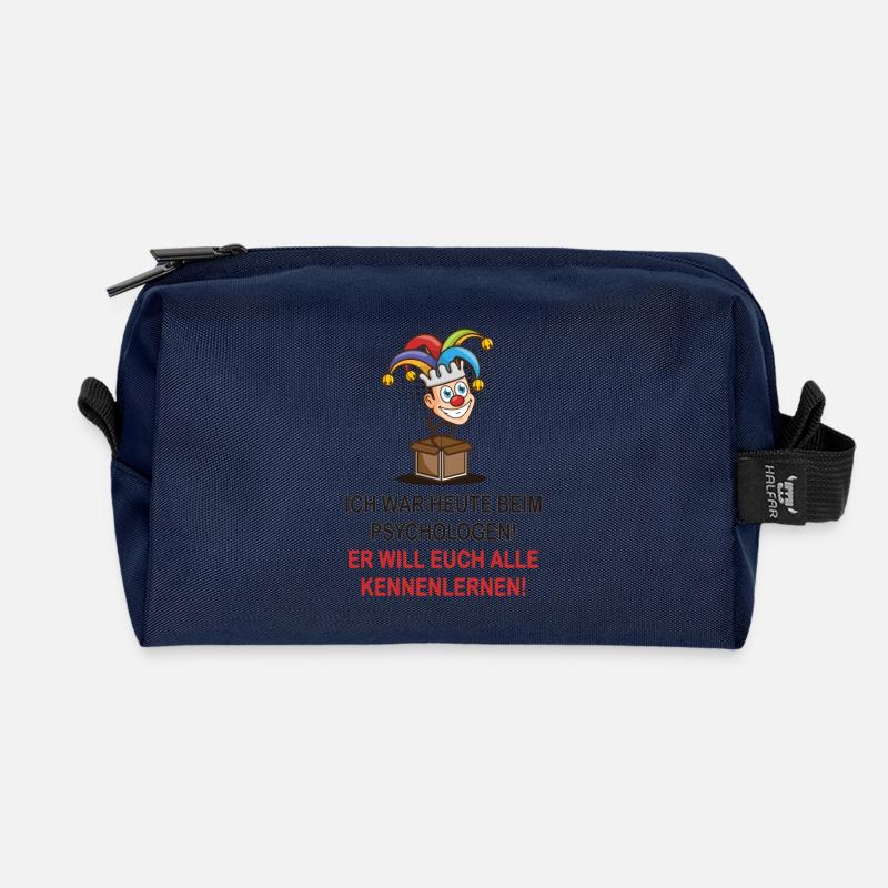 Ich war heute beim Psychologen - Recycelte Kulturtasche - Navy