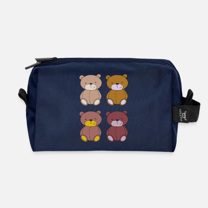 Bears Gang 4 - Recycled Toiletry Zip Bag - navy