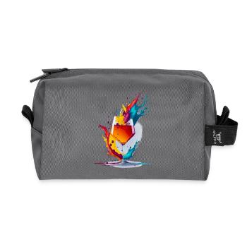Cocktail - Recycled Toiletry Zip Bag - anthracite - Front