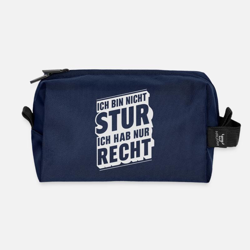 Ich bin nicht stur ich hab nur recht - Recycelte Kulturtasche - Navy