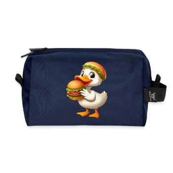 Lustige Ente Erpel Fast Food Hamburger - Recycelte Kulturtasche - Navy - Vorne