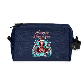 Frohe Krakmas! (Weihnachts-Oktopus) - Recycelte Kulturtasche - Navy - Vorne