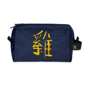 Hahn (Chinesisch) Tierkreiszeichen - TUSCHE - Recycelte Kulturtasche - Navy - Vorne