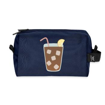 Zitrone Eistee Glas Illustration - Recycelte Kulturtasche - Navy - Vorne