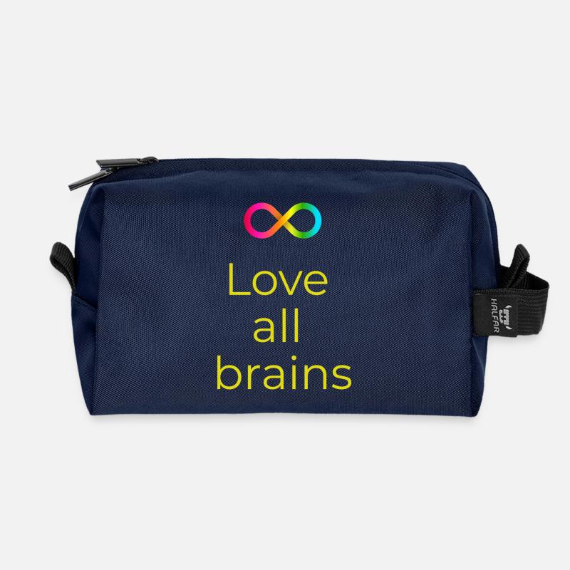 Love_all_brains - Recycled Toiletry Zip Bag - navy