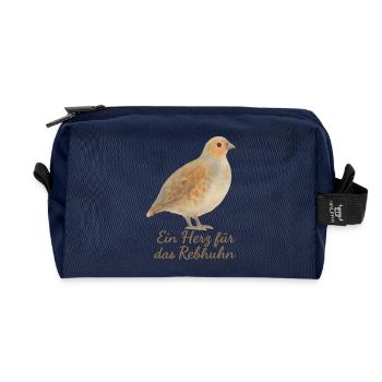 A Heart for the Partridge – Bird of the Year 2026 - Recycled Toiletry Zip Bag - navy - Front