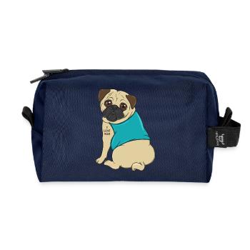 Süßes Mopshund-Tattoo Ich liebe Mama Muttertagsgeschenk - Recycelte Kulturtasche - Navy - Vorne