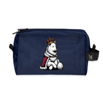 White Shepherd Shepherd Shepherd Dogs - Recycled Toiletry Zip Bag - navy - Front