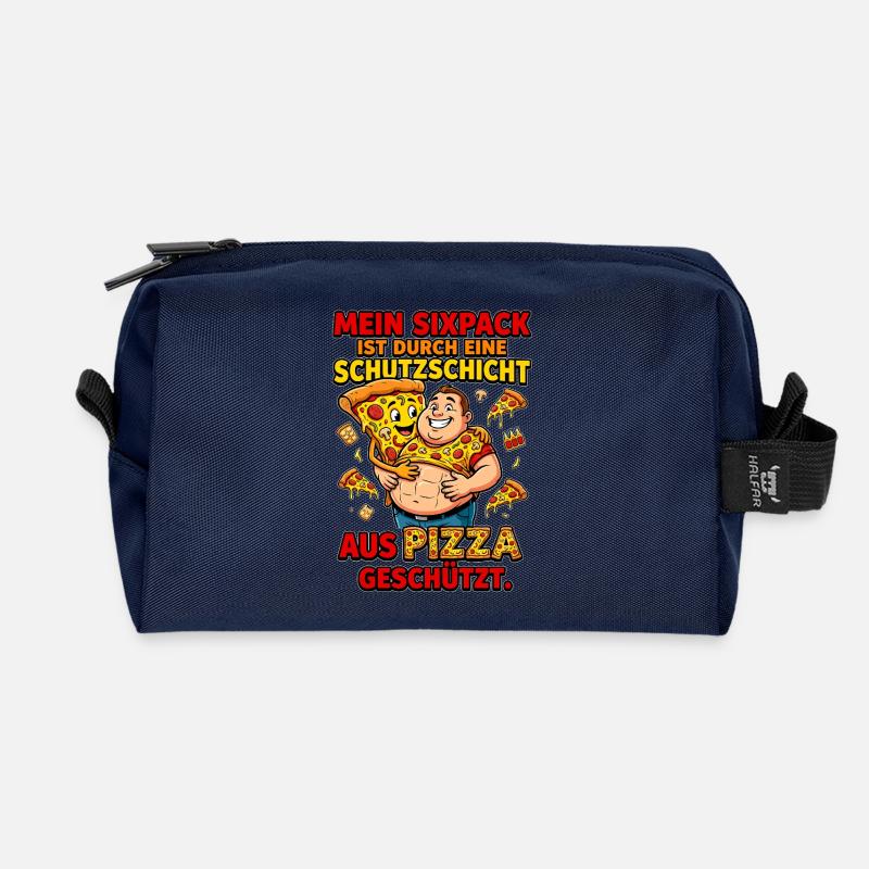 Pizza Sixpack Schutzschicht Meme - Recycelte Kulturtasche - Navy