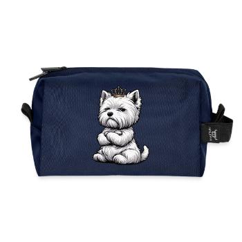 West highland terrier Westie West highland hund - Recycelte Kulturtasche - Navy - Vorne