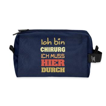 Ich bin Chirurg – Durchbruch Motiv - Recycelte Kulturtasche - Navy - Vorne