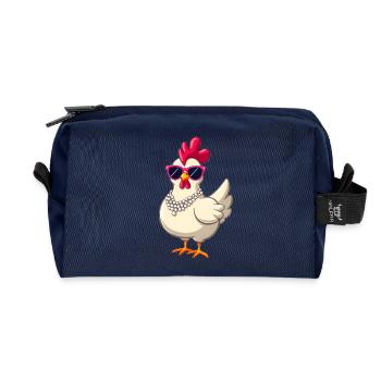 Chicken - Recycled Toiletry Zip Bag - navy - Front