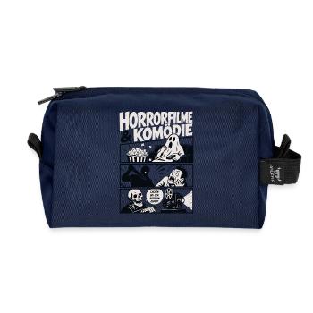 Horrorfilme und Komödie Nerd - Recycelte Kulturtasche - Navy - Vorne