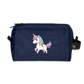 Einhorn-Regenbogen-Traum - Recycelte Kulturtasche - Navy - Vorne