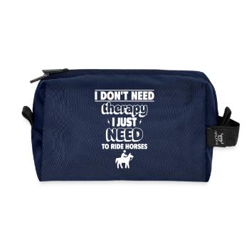 No therapy needed, I just have to ride - Recycled Toiletry Zip Bag - navy - Front