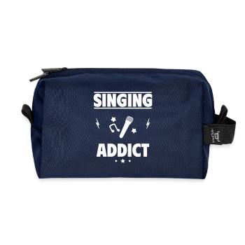 Süchtig nach Singen - Recycelte Kulturtasche - Navy - Vorne