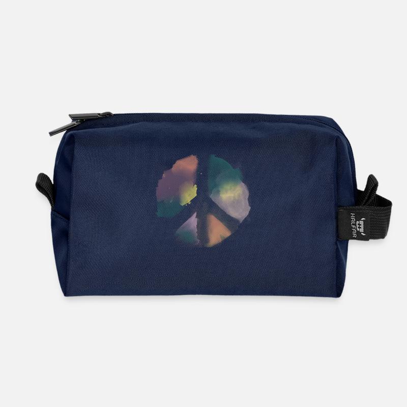 Water Color Peace Aquarell - Recycelte Kulturtasche - Navy
