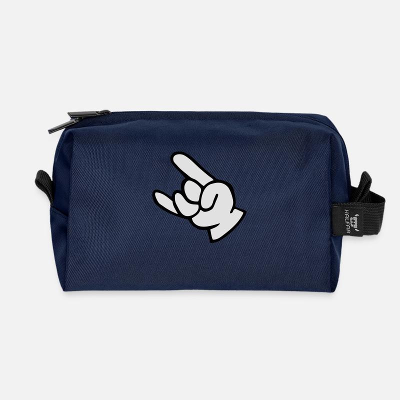 rock n roll hand fork - Recycelte Kulturtasche - Navy