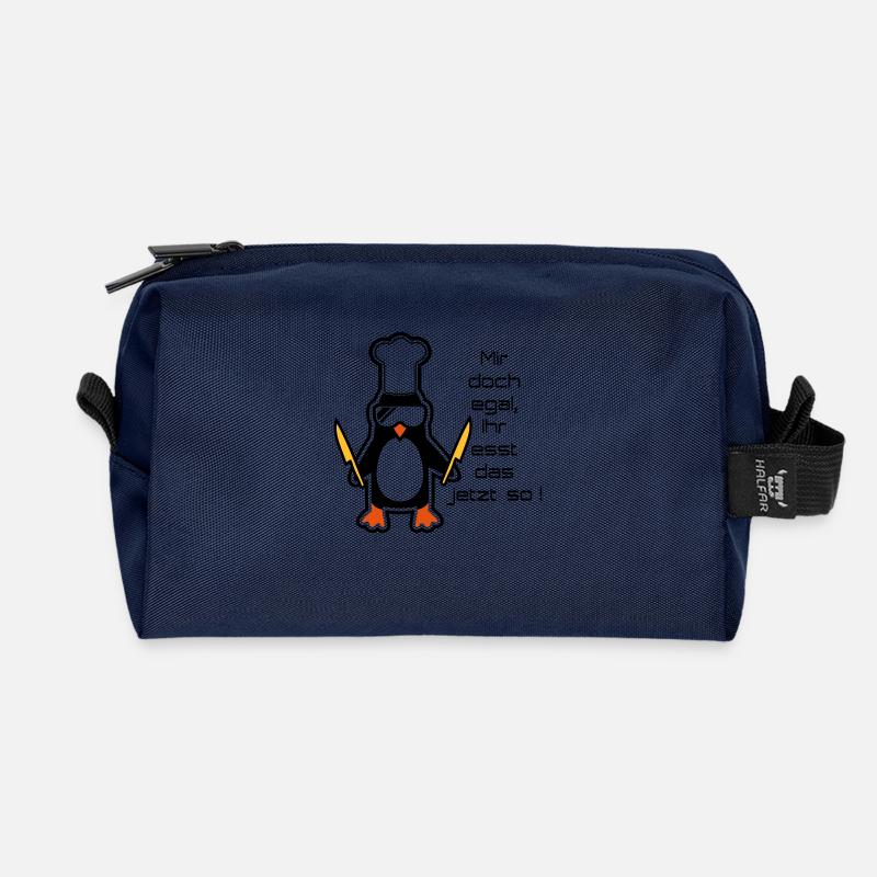 mir doch egal - Recycelte Kulturtasche - Navy