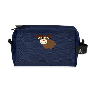 Rentier Elche Weihnachten lustige Geschenke - Recycelte Kulturtasche - Navy - Vorne