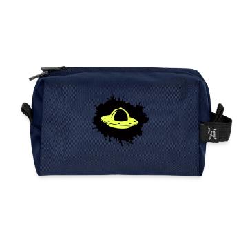 Blobs d’OVNI - Trousse de toilette en tissu recyclé - marine - Devant