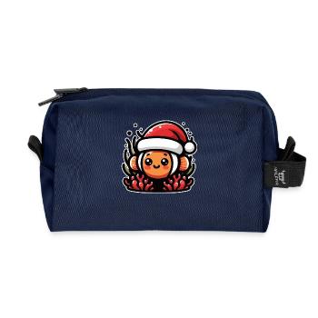 Anemone Fish Clownfish Christmas - Recycled Toiletry Zip Bag - navy - Front