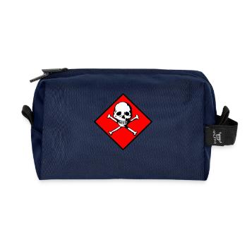 Schädel und Knochen - Recycelte Kulturtasche - Navy - Vorne