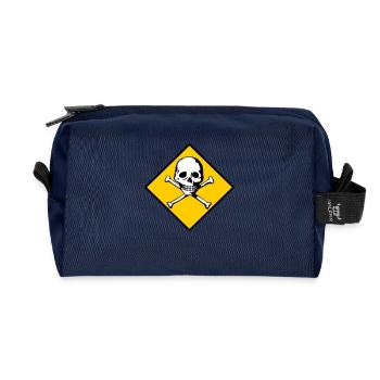 Schädel und Knochen - Recycelte Kulturtasche - Navy - Vorne