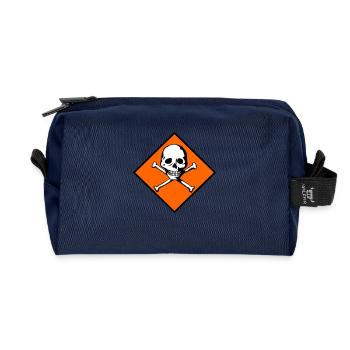 Schädel und Knochen - Recycelte Kulturtasche - Navy - Vorne