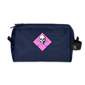 Schädel und Knochen - Recycelte Kulturtasche - Navy - Vorne