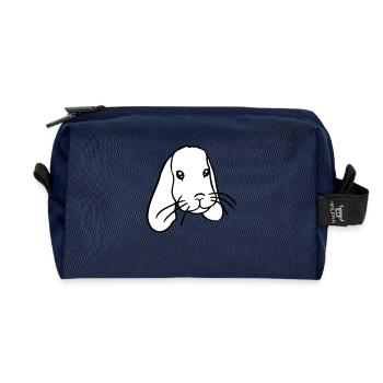 Hase Kaninchen Häschen Nagetier Kleintier niedlich - Recycelte Kulturtasche - Navy - Vorne