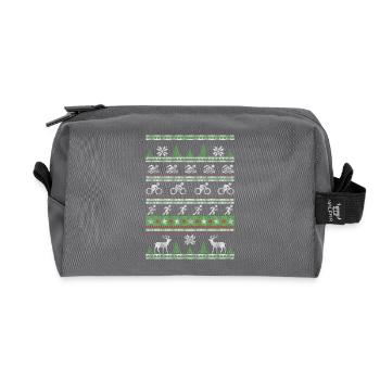Triathlon Ugly Christmas - Recycled Toiletry Zip Bag - anthracite - Front