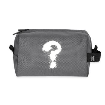 Question mark - Recycled Toiletry Zip Bag - anthracite - Front