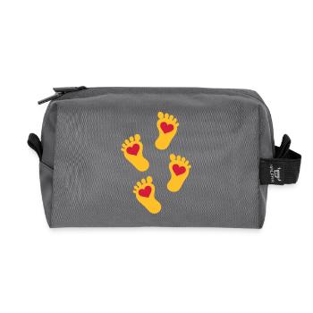 Baby Füße - Recycelte Kulturtasche - Anthrazit - Vorne