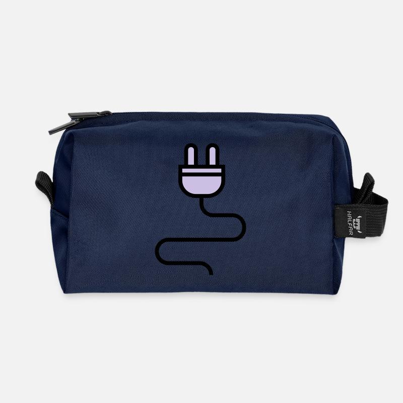 Stromkabel, Stecker - Recycelte Kulturtasche - Navy